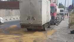 Küçükçekmece'de yola kimyasal madde döküldü