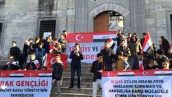Irak'lı gençlerden Eminönü'nde terör protestosu