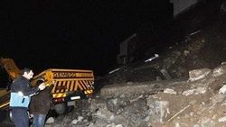 Bodrum'da 200 haneli sitenin istinat duvarı çöktü