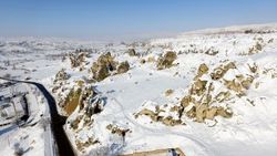 Kapadokya'dan kar manzaraları