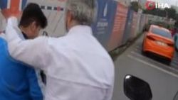 Otobüs şoförü kendisine çarpan gence sarıldı