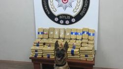 Narkotik köpeği 4.5 milyon değerinde uyuşturucu buldu