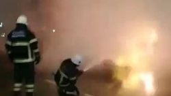 Seyir halindeki LPG’li araç alev alev yandı