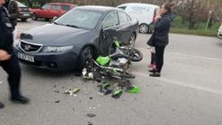 Otomobil ile motosiklet çarpıştı: 1 yaralı