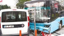 Kaza yapan otobüs şoförü trafik magandası çıktı