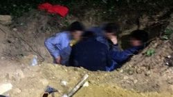 Kaçak define avcısı, polisi görünce ölü taklidi yaptı