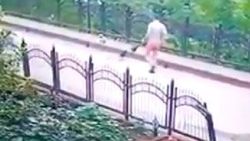 Belediye işçisi, yavru köpeği faraşa koyup dereye attı