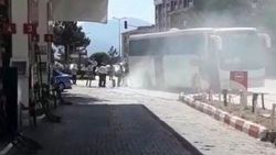 Safranbolu'da tur otobüsü yandı