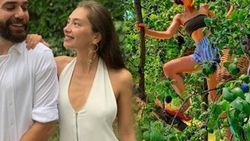 Neslihan Atagül meyve topladı