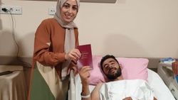 Edirneli çift hastane odasında evlendi