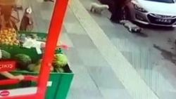 Ankara'da bir cani sokak köpeğini tekmeledi
