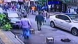 Patlamadan şans eseri kurtuluşu kameralara yansıdı
