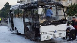 Aydın'da servis aracında yangın çıktı