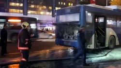 Ankara'da belediye otobüsü yandı