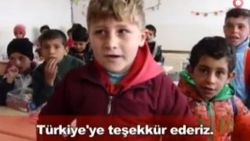 Suriyeli çocuklar Türkiye'ye teşekkür etti