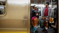 New York'ta 'Pantolonsuz Metro Yolculuğu' etkinliği