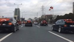 İstanbul'da asker uğurlama konvoyunda drift terörü