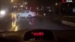 Drift yaparken kazayı çekti