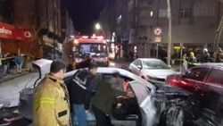 Çok sayıda araca çarpan sürücüyü polis kurtardı
