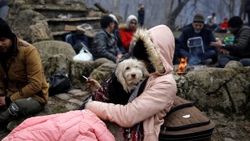 Köpeğiyle Avrupa'ya geçmeye çalışan göçmen
