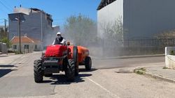 Balıkesir'de 35 traktörle imece usulü dezenfekte