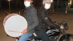 Motorize Ramazan davulcularından sosyal mesafe mesajı