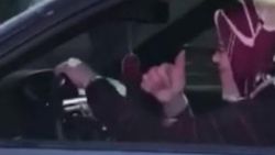 Küçükçekmece'de drift yapan kadın
