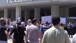 Esenyurt Belediyesi önünde davullu zurnalı pazarcı eylemi