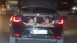 Ankara'da bagajında çocuklar varken yola devam eden sürücü