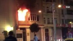 Taksim’de 4 katlı binada yangın