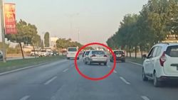 Bursa'da trafikte makas atan maganda kamerada