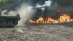 Rus ordusunun askeri tatbikatında zırhlı araç yandı