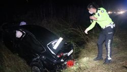 Bolu'da taklalar atan aracın sürücüsü yaralı kurtuldu