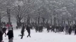 İngiltere'de koronavirüse rağmen kartopu savaşı