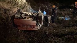 Karabük’te ehliyetsiz sürücünün otomobili takla attı