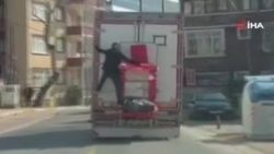 Avcılar’da nakliye kamyonunda korkutan görüntü