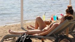 Bodrum’da denizin keyfini turistler çıkardı