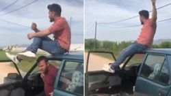 Antalya’da otomobil üzerinde tehlikeli hareketler