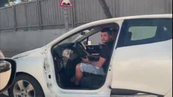 Ataşehir’de otomobilin kapısı olmadan trafiğe çıktı