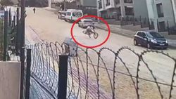 Bursa'da bisikletli genç taşlı yolda metrelerce sürüklendi