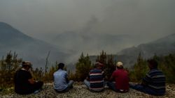Muğla Köyceğiz'de mahalleli yangını çaresizlikle izledi
