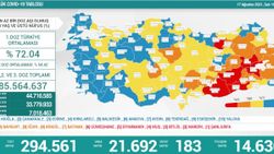 17 Ağustos Türkiye'de koronavirüs tablosu