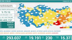 24 Ağustos Türkiye'de koronavirüs tablosu