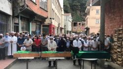 Trabzon'da babaları tarafından öldürülen 3 kız kardeşe veda