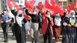 Oğlu terör örgütünden kaçan anne, Türk bayraklarıyla halay çekti
