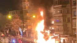 Erzurum'da 5 katlı binada yangın