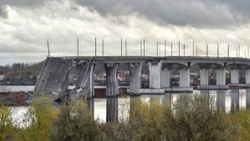 Ukrayna'da yıkılan stratejik Antonovski Köprüsü'nün son hali 