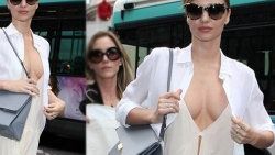Miranda Kerr'in paris dekoltesi