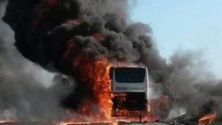 Aydın'da seyir halindeki yolcu otobüsünde yangın