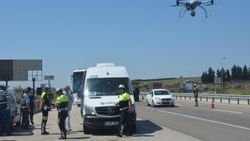 Tekirdağ'da drone ile trafik denetimi